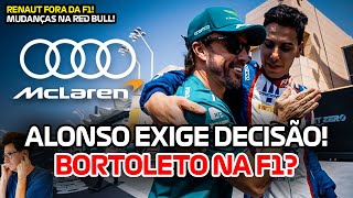 ALONSO INTIMIDA SAUBER SOBRE BORTOLETO SAÍDA DA RENAULT E RED BULL PODE MUDAR EM 2025 [upl. by Nawram]