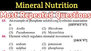 mineral nutrition mcq for neet  nitrogen metabolism  Biology most Repeated Questions 8 [upl. by Jillene]