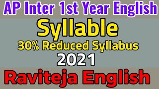 Syllable AP Inter 1st Year English 30 Reduced Grammar Topics 2021  AP Inter First Year English [upl. by Ludewig]