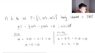 Linear Independence Test in Function Spaces [upl. by Nalla64]