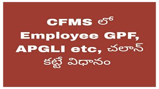 Employee Challan in CFMS [upl. by Natlus]