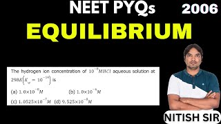 The hydrogen ion concentration of 108MHCl aqueous solution at 298KKw1014 is [upl. by Ahsimed92]