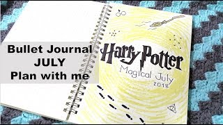 July 2018 Plan with Me  Bullet Journal  Harry Potter theme [upl. by Ateloiv]