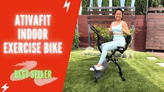 ATIVAFIT Folding Exercise Bike Review Test 2021 ATIVAFIT Indoor Cycling Bike Folding Assembly [upl. by Prochoras]