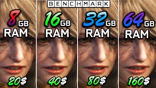 How much RAM do you need in 2023 8 GB vs 16GB vs 32 GB vs 64GB  Test in 10 Games  1440p [upl. by Sholley]