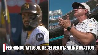 Fernando Tatis Jr receives a STANDING OVATION in his return to the Padres 👏  ESPN MLB [upl. by Lipman]