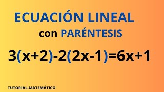 Euación lineal con paréntesis [upl. by Redienhcs198]