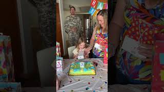 Soldier makes it home in time for his niece’s 5th birthday ❤️ [upl. by Tonnie]