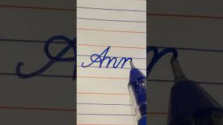 how to write Anne in cursive writing  cursive writing  cursive writing kaise likhe  handwriting [upl. by Tinya]