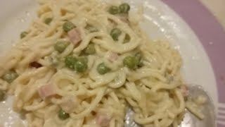 pasta panna con piselli e prosciutto cotto recipe mga ka inday so yummy yummy [upl. by Inele143]