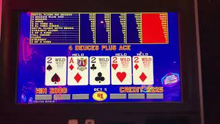 Video Poker Jackpot  Four deuces with Ace on Deuce Bonus [upl. by Adidnac682]