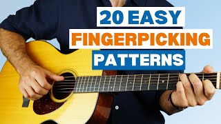 20 Easy Fingerpicking Patterns Anyone Can Play TABs [upl. by Ellebyam23]