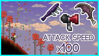 All Weapons Added in Terraria 143 but they are 100x faster [upl. by Enihpets]