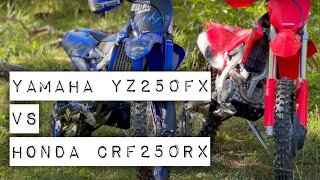 Yamaha YZ250FX vs Honda CRF250RX Mountain Single Track Final Review WINNER ANNOUNCED [upl. by Reave271]