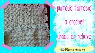 PARTE 1 DE 2 COBIJA PARA BEBE A CROCHET ONDAS EN RELIEVE  PUNTADA  Labores Angélika [upl. by Pet]