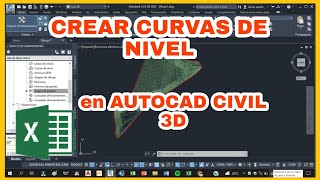 crear curvas de nivel en AutoCAD CIVIL 3D 20232024 [upl. by Nojid891]