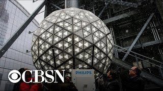 New Years Eve ball drop test in NYCs Times Square  full video [upl. by Verdi785]