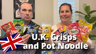 Americans Try Crisps and Pot Noodle from the UK  Thomas Box 2 [upl. by Etireuqram255]