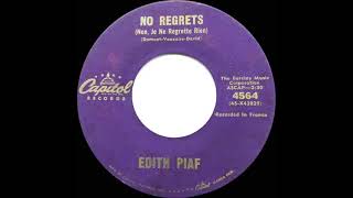 1961 Edith Piaf  No Regrets Non Je Ne Regrette Rien Englishlanguage version [upl. by Sedinoel447]