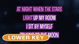 Talking To The Moon Karaoke Lower Key  Bruno Mars [upl. by Niwled]