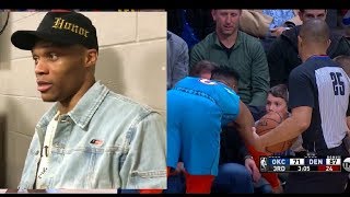 Russell Westbrook Postgame Reaction to Incident w Kid quotHe Hit mequot Thunder vs Nuggets [upl. by Yrrac]