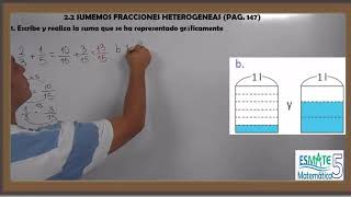 22 SUMEMOS FRACCIONES HETEROGENEAS 5º GRADO [upl. by Sukram78]