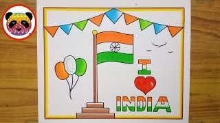 Republic Day Drawing Easy Steps  Republic Day Poster  How to Draw Republic Day Drawing  26january [upl. by Nagah891]