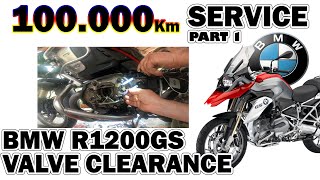 BMW R1200GS Part 1 Valve clearances 100000 km Service  Hexhead [upl. by Enegue]