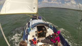 Westerly Centaur headed to Cowes downwind motor sailing [upl. by Eidissac46]