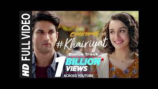 Full Song KHAIRIYAT BONUS TRACK  CHHICHHORE  Sushant Shraddha  Pritam Amitabh BArijit Singh [upl. by Ahcsropal]