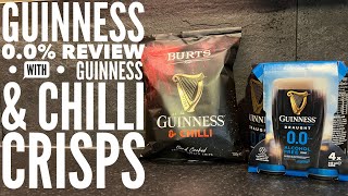 Guinness Draught 00 Alcohol Free Stout Review With Burts Guinness amp Chilli Crisps Review [upl. by Eehsar]