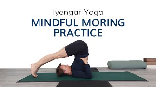 Iyengar Yoga  15 Mins Mindful MorningIntermediate Level [upl. by Nalla]