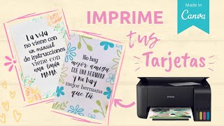 Como IMPRIMIR tarjetas personalizadas para regalar desde CANVA tutorial super fácil [upl. by Rosemaria]