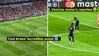 Vinicius Juniors reaction to Toni Kroos incredible assist in Bayern Vs Real Madrid 22 [upl. by Ahsenahs]