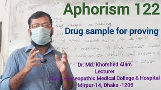 Aphorism 122 Organon of Medicine  Dr Md Khorshed Alam Lecturer GHMC Mirpur Dhaka [upl. by Nahtanoj]