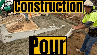 Construction sidewalk Pour Ready Mix Driver 3824 [upl. by Ruthe]