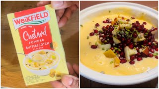 Trying Weikfield Custard Butterscotch Flavour…Tasty or Tasteless  Weikfield Custard Powder Recipe [upl. by Ynnij]