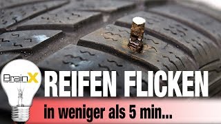 Reifenflicken unter 5 Minuten  How to fix a nail hole in a car tire [upl. by Nisay]