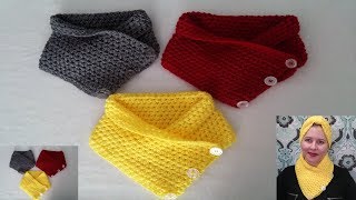 COMO TEJER CUELLO BUFANDA A CROCHET 🧶🧣 [upl. by Attecnoc]