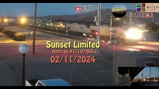 Amtrak 1 10 Sunset Limited 1137 x 7  02112024 [upl. by Khalin]