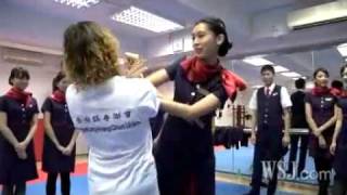 Hong Kong airlines flight attendants learning Wing Chun Kungfu [upl. by Hazem604]