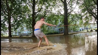 Campus KU Leuven got flooded SKIMBOARD AND MORE [upl. by Nosiaj]