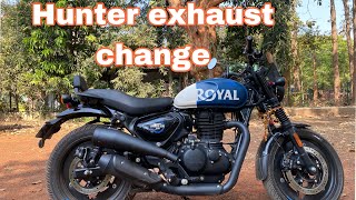 Hunter 350 exhaust change Cobra 🔥🧨huntercobra hunterxhunter [upl. by Rekab]