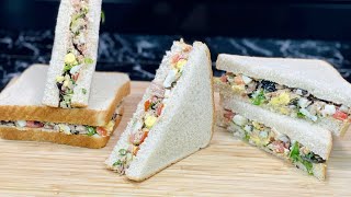 LA RECETTE DES SANDWICH EXPRESS THON OEUF CRUDITÉS 🥪 Un délice [upl. by Ahsenad]