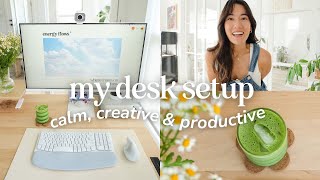 🖥️✨Minimal Desk Tour  Calm Creative amp Productive Setup [upl. by Bouchard]