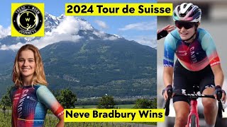 Neve Bradbury Wins  2024 Tour de Suisse  Stage 3  Breakaway [upl. by Rochette]