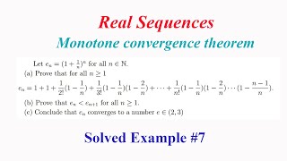 Sequences Real Analysis  SE7  Monotone convergence theorem  prove 11nn is convergent [upl. by Annil261]