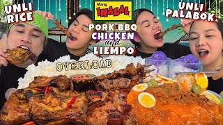 MANG INASAL UNLI RICE UNLI PALABOK INASAL LIEMPO PORK BBQ CHICKEN OVERLOAD MUKBANG PINOY MUKBANG [upl. by Carlynn]