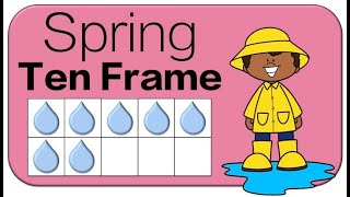 Spring Ten Frame Counting Ten Frame Subitizing Math Brain Break [upl. by Essilem]