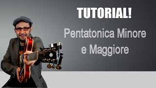 PENTATONICA MINORE E MAGGIORE COME COMBINARLE  TUTORIAL CHITARRA  LEZIONE [upl. by Irreg651]